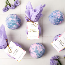 Load image into Gallery viewer, Happy Birthday - Yorkshire Violet Birthday Bath Bomb Floral Soak