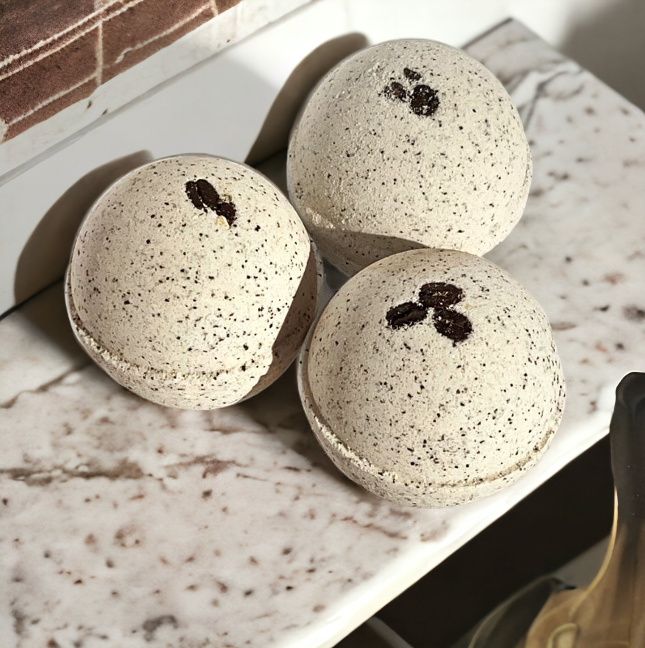 Cappuccino and Coffee Bean Bath Bomb-3