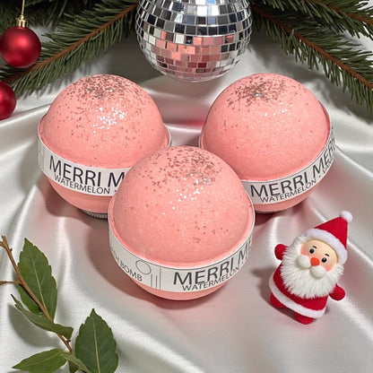 Marry Christmas Watermelon Vanilla Bath Bomb-0